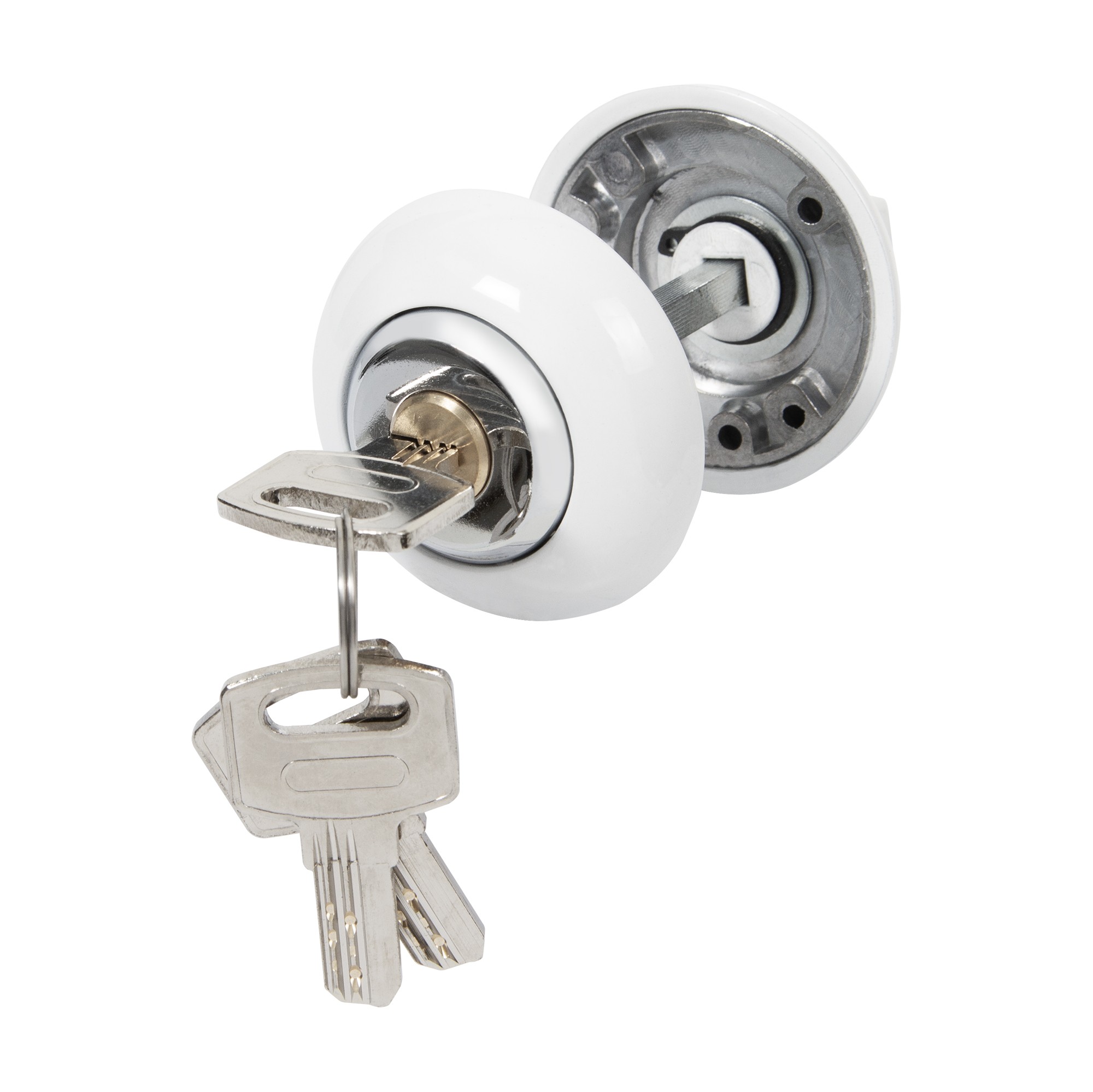 Ручка поворотная Ajax (Аякс) с фиксацией ключом BK6.FIX.JR WH-19 белый Ручка поворотная Ajax (Аякс) с фиксацией ключом BK6.FIX.JR WH-19 белый