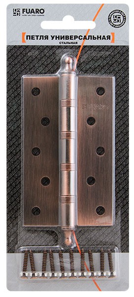 Петля Fuaro (Фуаро) универсальная IN5400UA-BL AB (4BB/A/BL 125x75x2,5) бронза БЛИСТЕР 