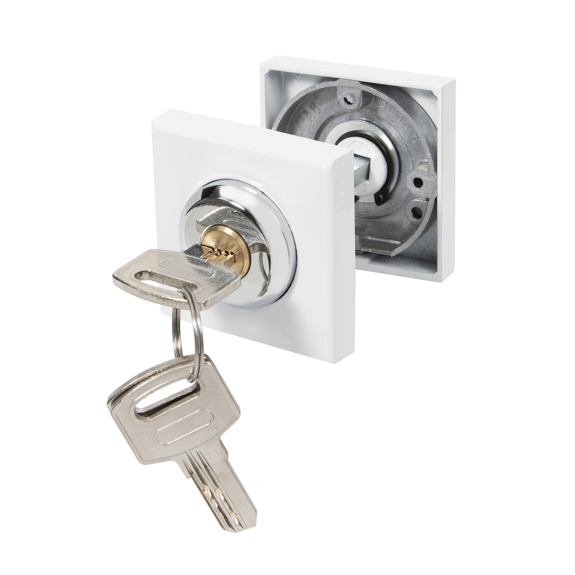 Ручка поворотная Ajax (Аякс) с фиксацией ключом BK6.FIX.JK WH-19 белый Ручка поворотная Ajax (Аякс) с фиксацией ключом BK6.FIX.JK WH-19 белый