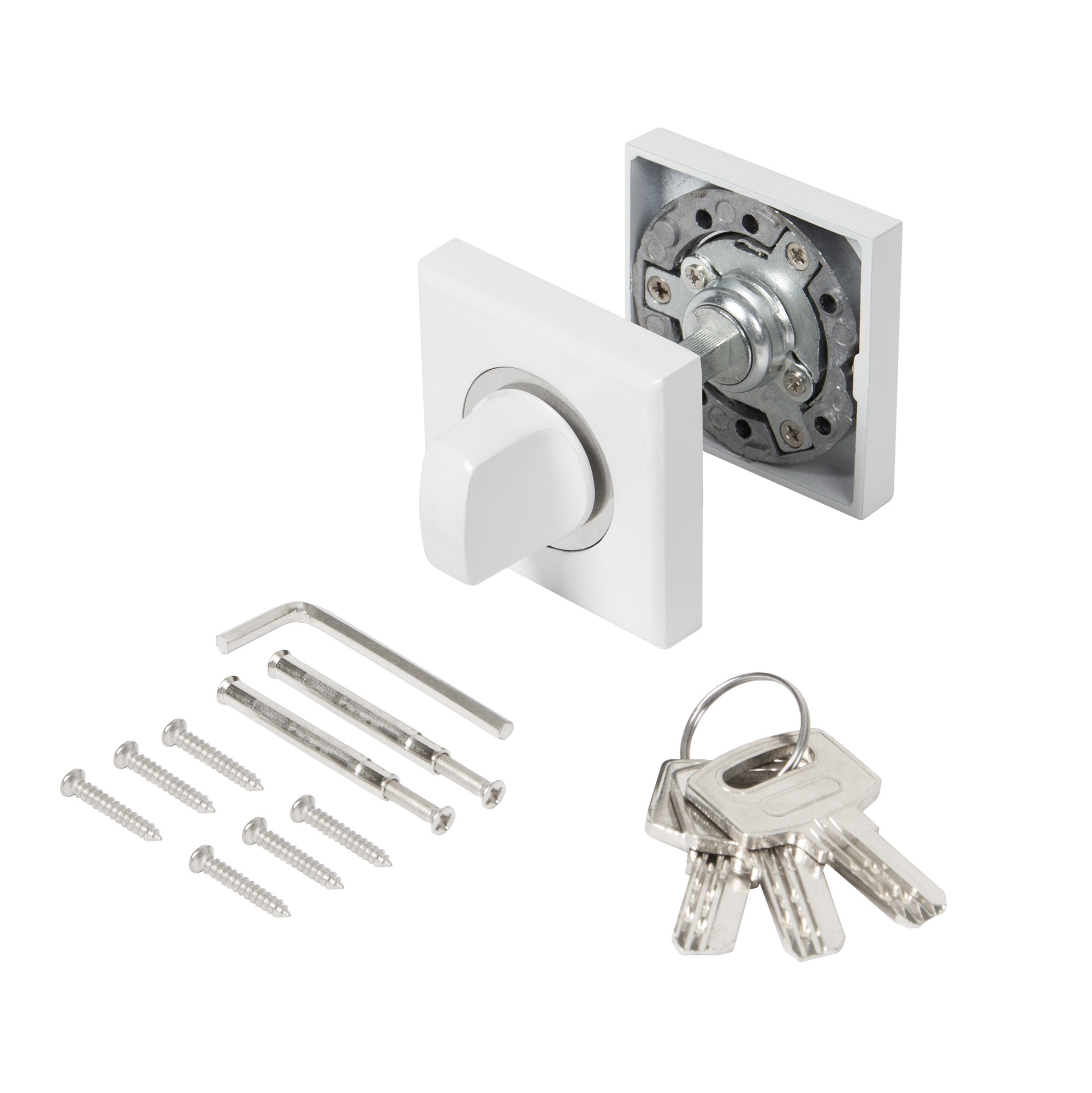 Ручка поворотная Ajax (Аякс) с фиксацией ключом BK6.FIX.JK WH-19 белый Ручка поворотная Ajax (Аякс) с фиксацией ключом BK6.FIX.JK WH-19 белый