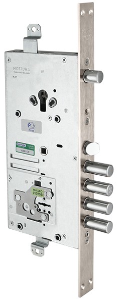 Замок Mottura (Моттура) врезной двухсистемный 54.J939M-D MyKey (правый), перекод. с торца, кл. 60 мм, без накл. 