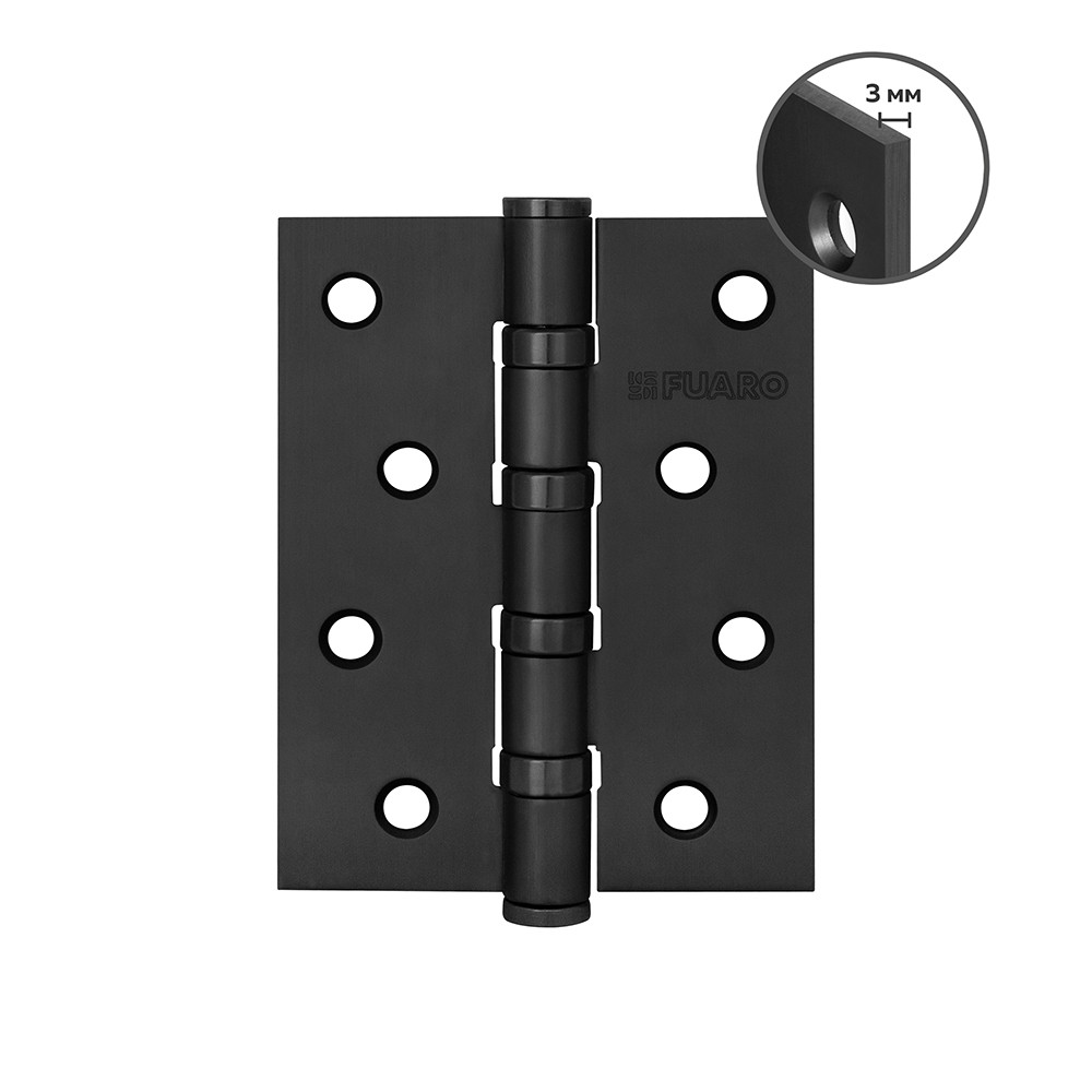Петля Fuaro (Фуаро) универсальная HEAVY IN4400U BL (черный) 100х75х3 мм 