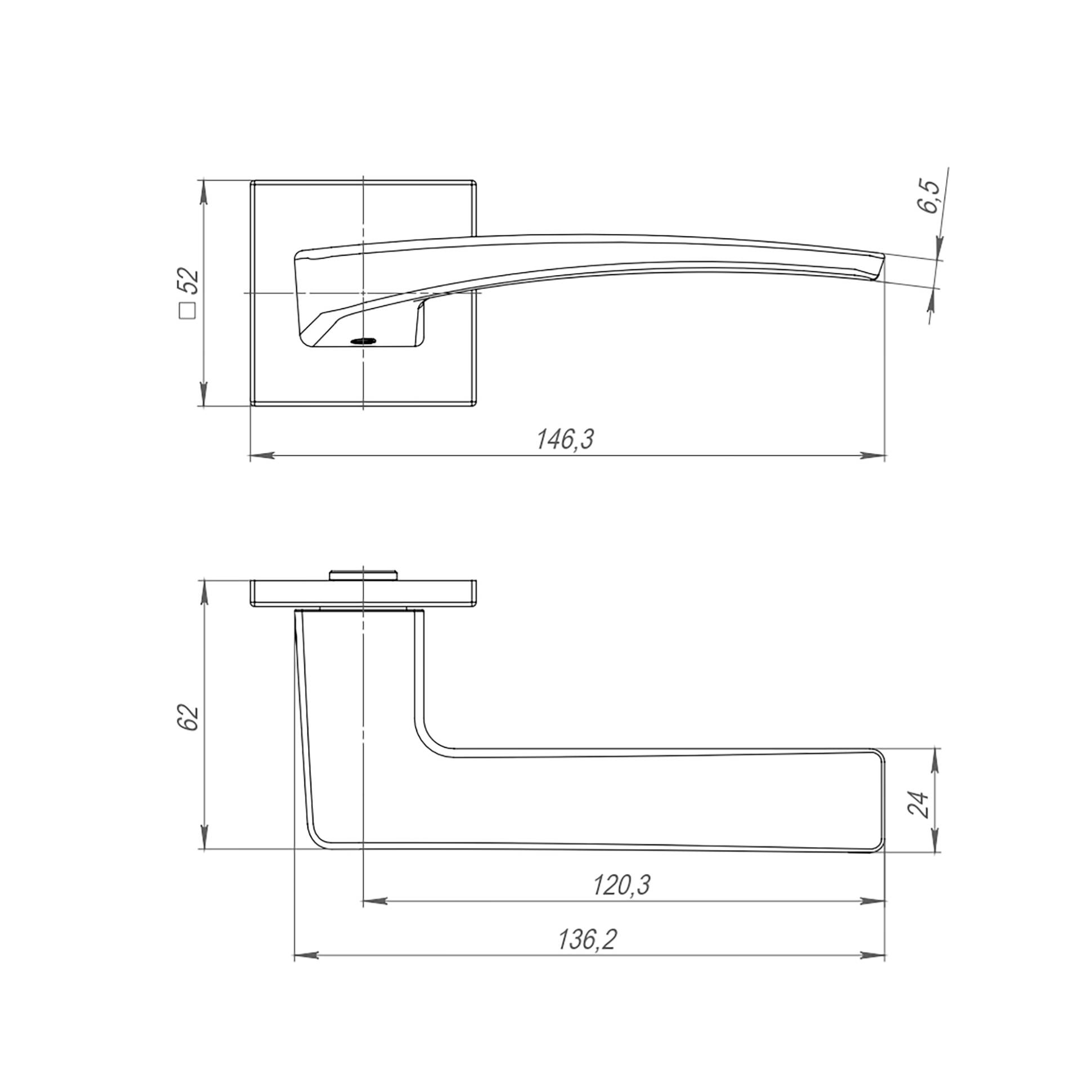 Ручка Punto (Пунто) раздельная K.ARC.Q52.LOTUS SN-3 мат.никель 
