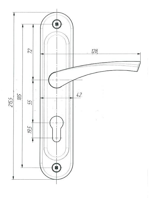 Ручка дверная Zenit (Зенит) на планке РФ1-55.17 (медь) 
