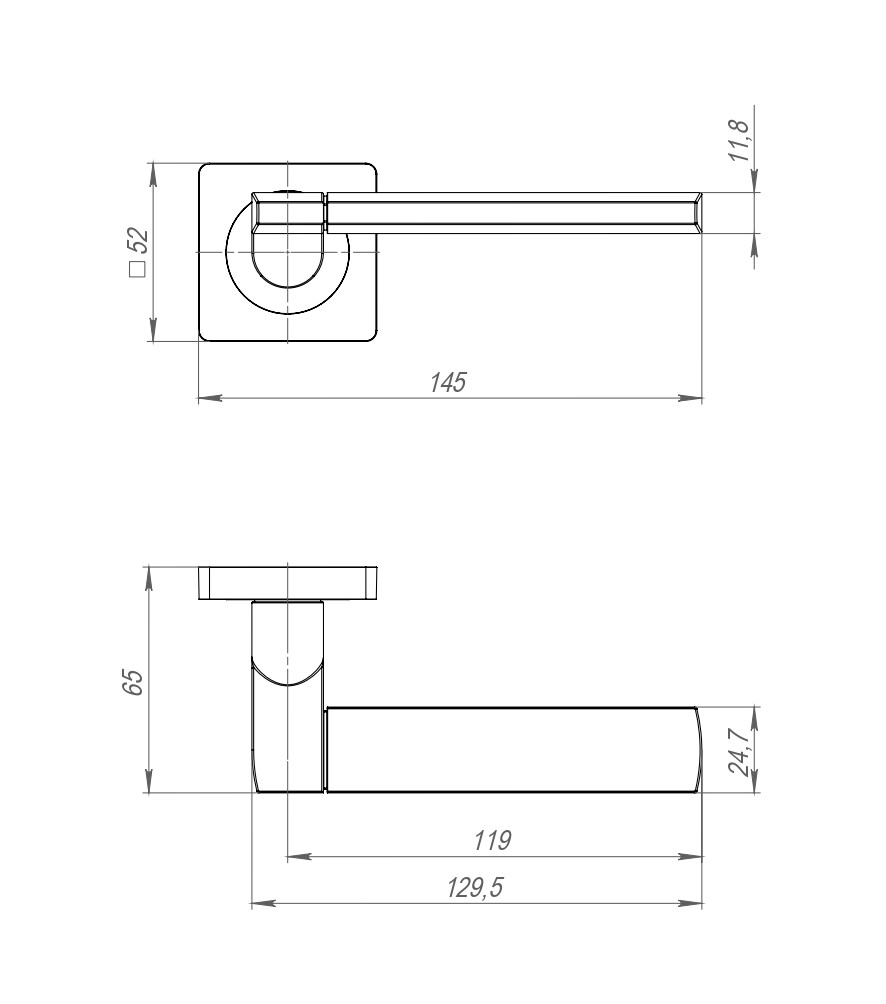 Ручка Ajax (Аякс) раздельная K.JK51.LIFT (LIFT JK) BL-24 черный 