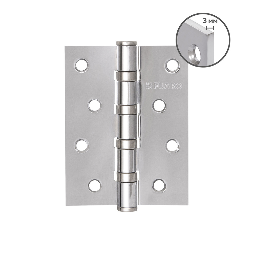 Петля Fuaro (Фуаро) универсальная HEAVY IN4400U CP (хром) 100х75х3 мм 