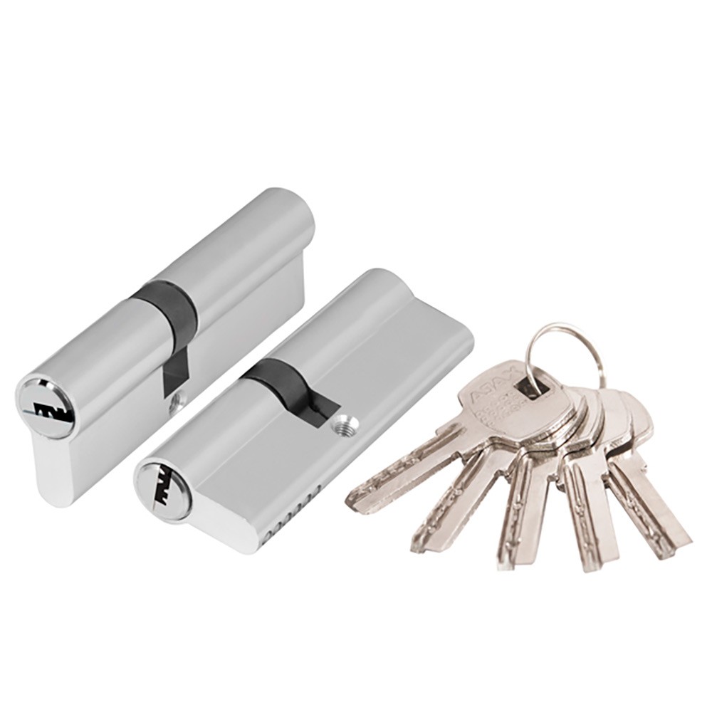 Цилиндровый Ajax (Аякс) механизм (AX200/100) AX2000Key100 mm (45+10+45) CP хром 5 кл. 
