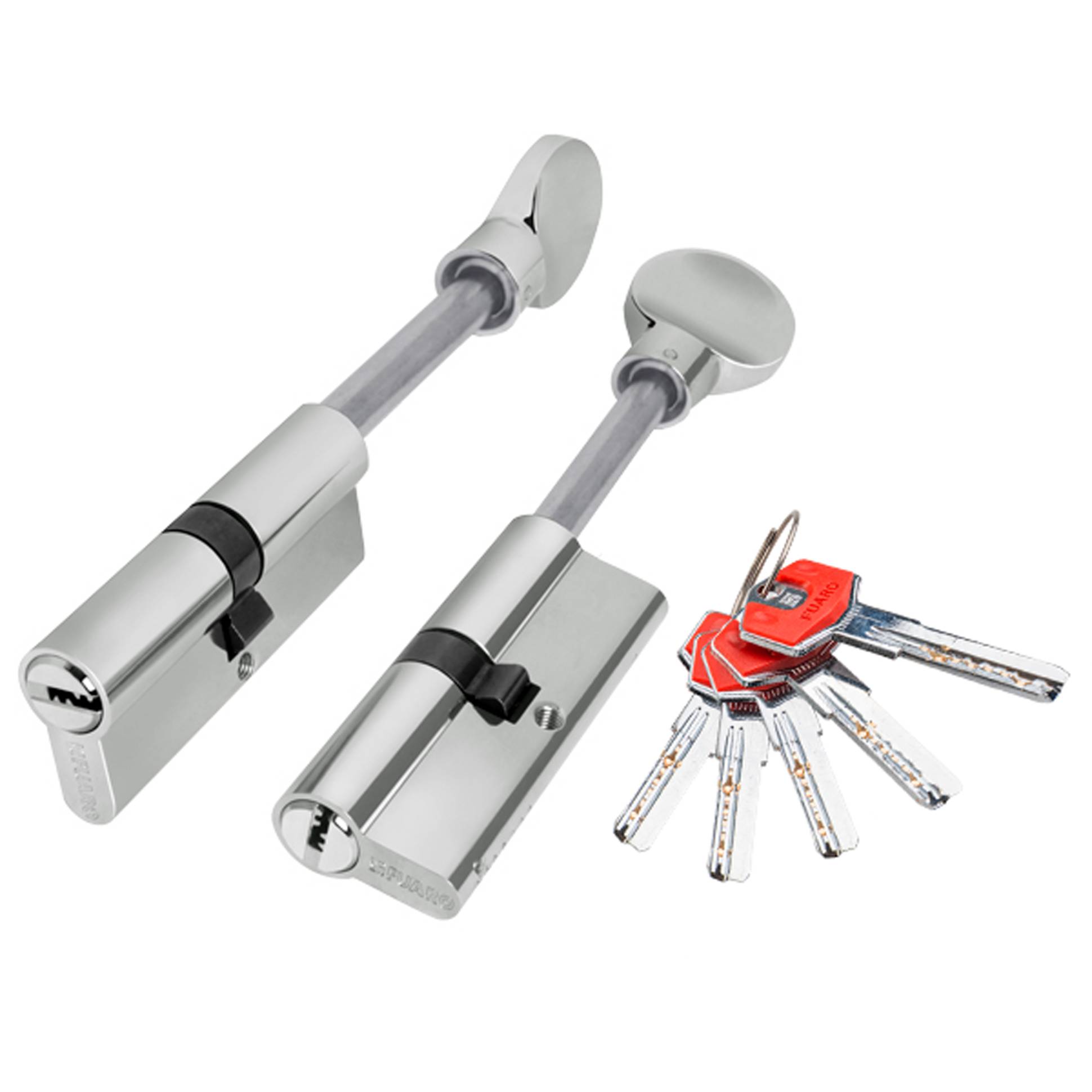 Цилиндровый Fuaro (Фуаро) механизм (D-PRO507/85) D-PRO5007Tang85(50+10+25) CP хром 5Key со штоком 
