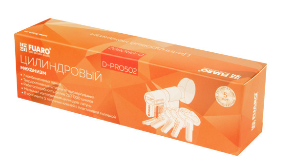 Цилиндровый Fuaro (Фуаро) механизм (D-PRO502/60) D-PRO5002Knob60(25+10+25) CP хром 5Key 