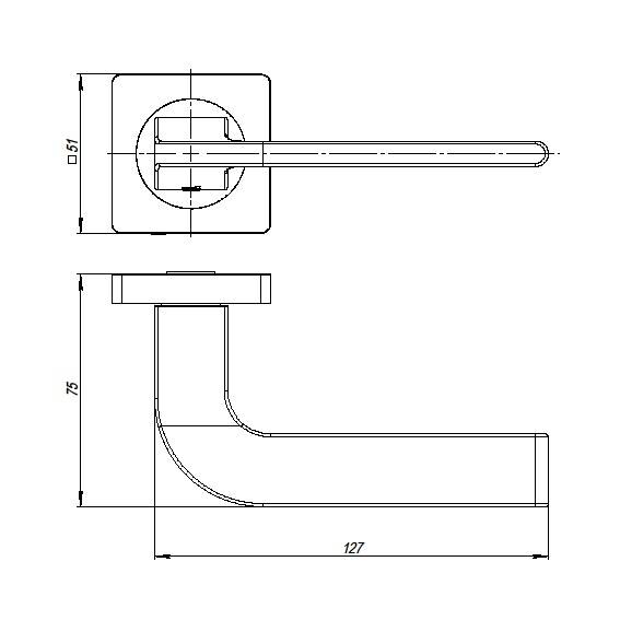 Ручка Ajax (Аякс) раздельная K.JK51.SPLINE (SPLINE JK) SN/CP-3 матовый никель/хром 