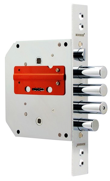 Замок Border (Бордер) врезной сувальдный с задвижкой и защёлкой ЗВ9-6 ПКЗ (прав.), 5 кл. /77411/ 