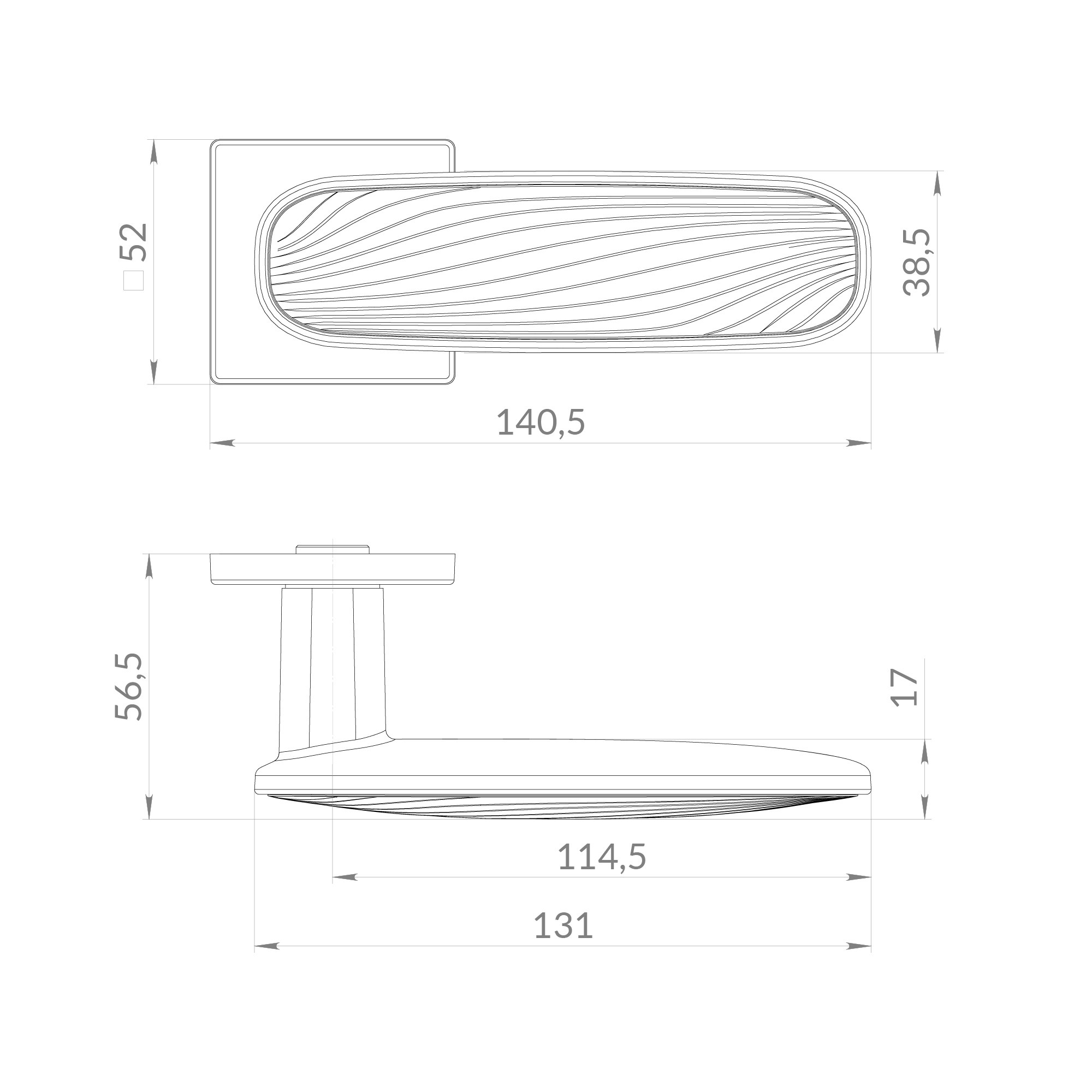 Ручка Punto (Пунто) раздельная K.EST.Q52.SHADE SSG/BL-39 сатинированное золото/черный Ручка Punto (Пунто) раздельная K.EST.Q52.SHADE SSG/BL-39 сатинированное золото/черный