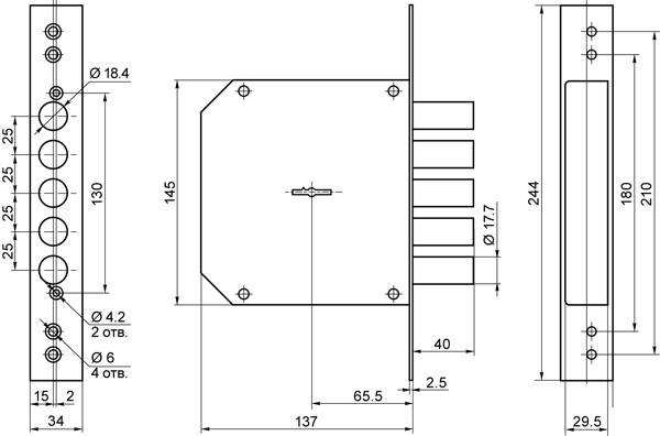 Замок Border (Бордер) врезной сувальдный ЗВ8-6 ЛК5/15 (лев.), 5 кл. /272224/ Замок Border (Бордер) врезной сувальдный ЗВ8-6 ЛК5/15 (лев.), 5 кл. /272224/