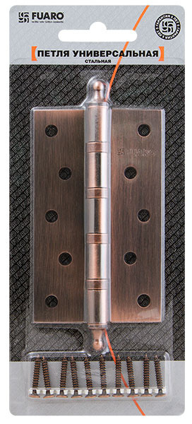 Петля Fuaro (Фуаро) универсальная IN5400UA-BL SB (4BB/A/BL 125x75x2,5) мат. золото БЛИСТЕР 