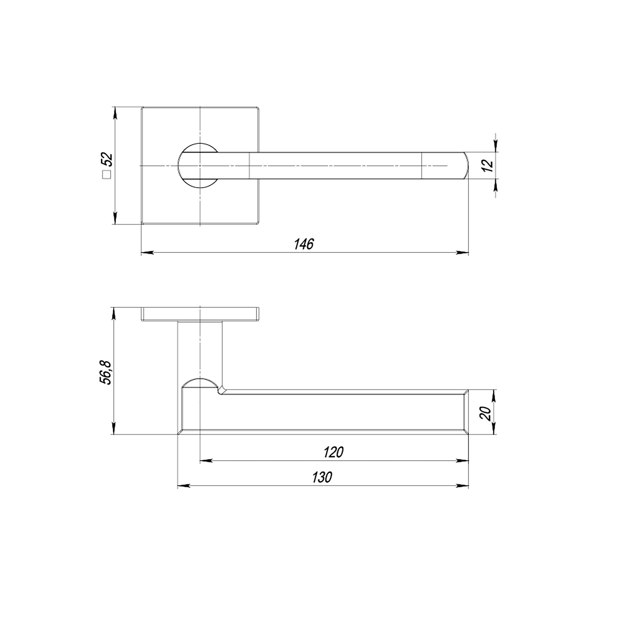Ручка Punto (Пунто) раздельная K.ARC.Q52.PLUTON SN-3 матовый никель Ручка Punto (Пунто) раздельная K.ARC.Q52.PLUTON SN-3 матовый никель