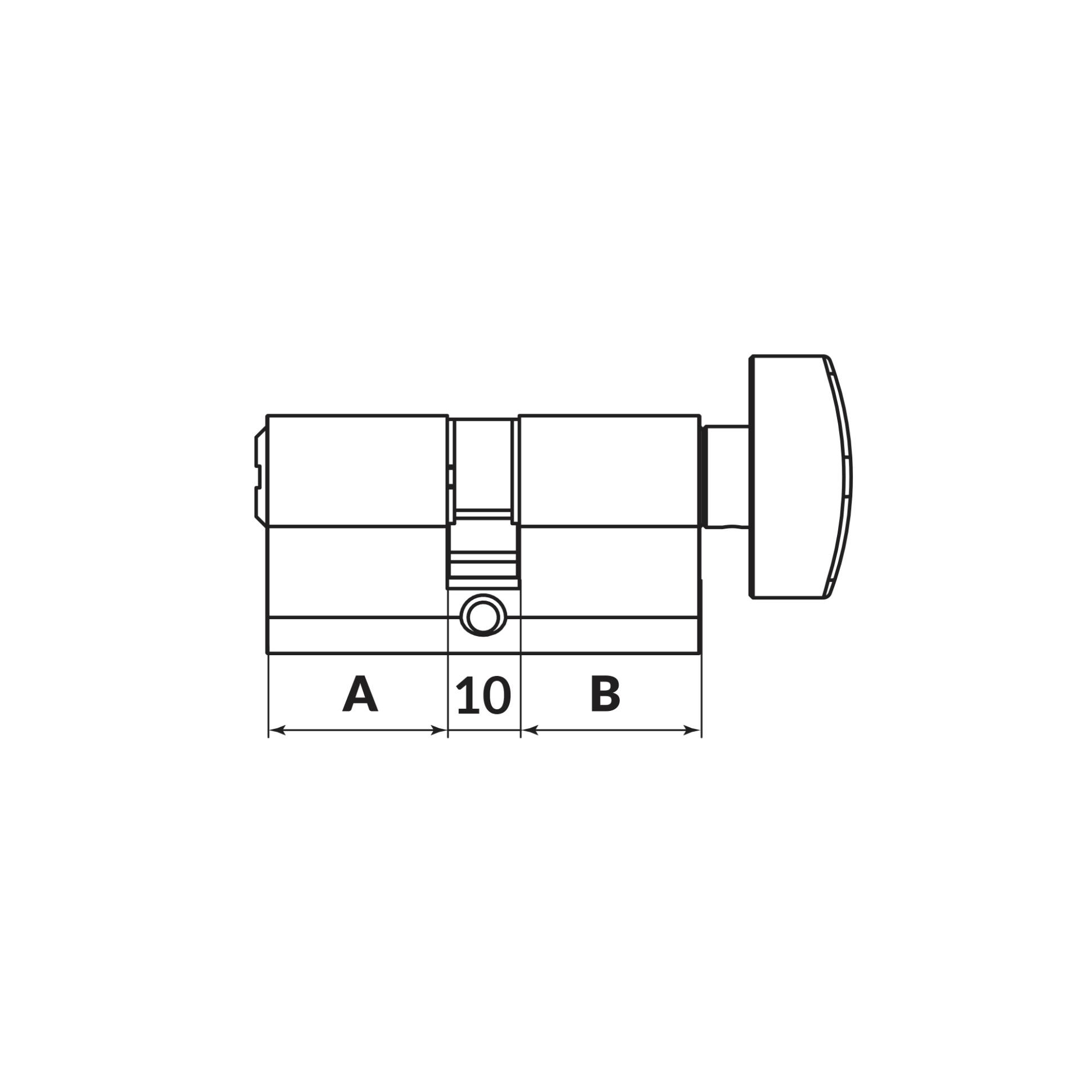 Цилиндровый Punto (Пунто) механизм MaxPro7002Knob52mm(21+10+21) SSC сатин.хром 7key с вертушкой 