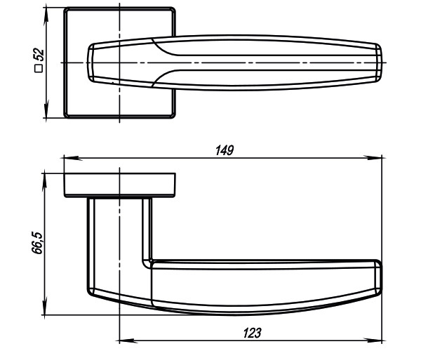 Ручка Armadillo (Армадилло) раздельная K.USQ52.ARC (ARC USQ2) BB/SBB-17 кор.бронза/мат.кор.бронза 