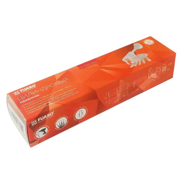 Цилиндровый Fuaro (Фуаро) механизм (D-PRO507/95)D-PRO5007Tang95(60+10+25) CP хром 5Key со штоком 