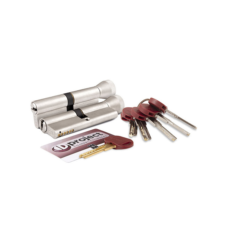 Цилиндровый механизм Mottura (Моттура) с вертушкой DPC1F4646 S3 (92 мм/41+10+41) САТИН.НИКЕЛЬ. 5+1 кл. 