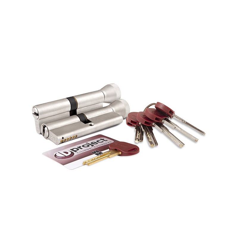 Цилиндровый механизм Mottura (Моттура) с вертушкой DPC1F4646 S3 (92 мм/41+10+41) САТИН.НИКЕЛЬ. 5+1 кл. 