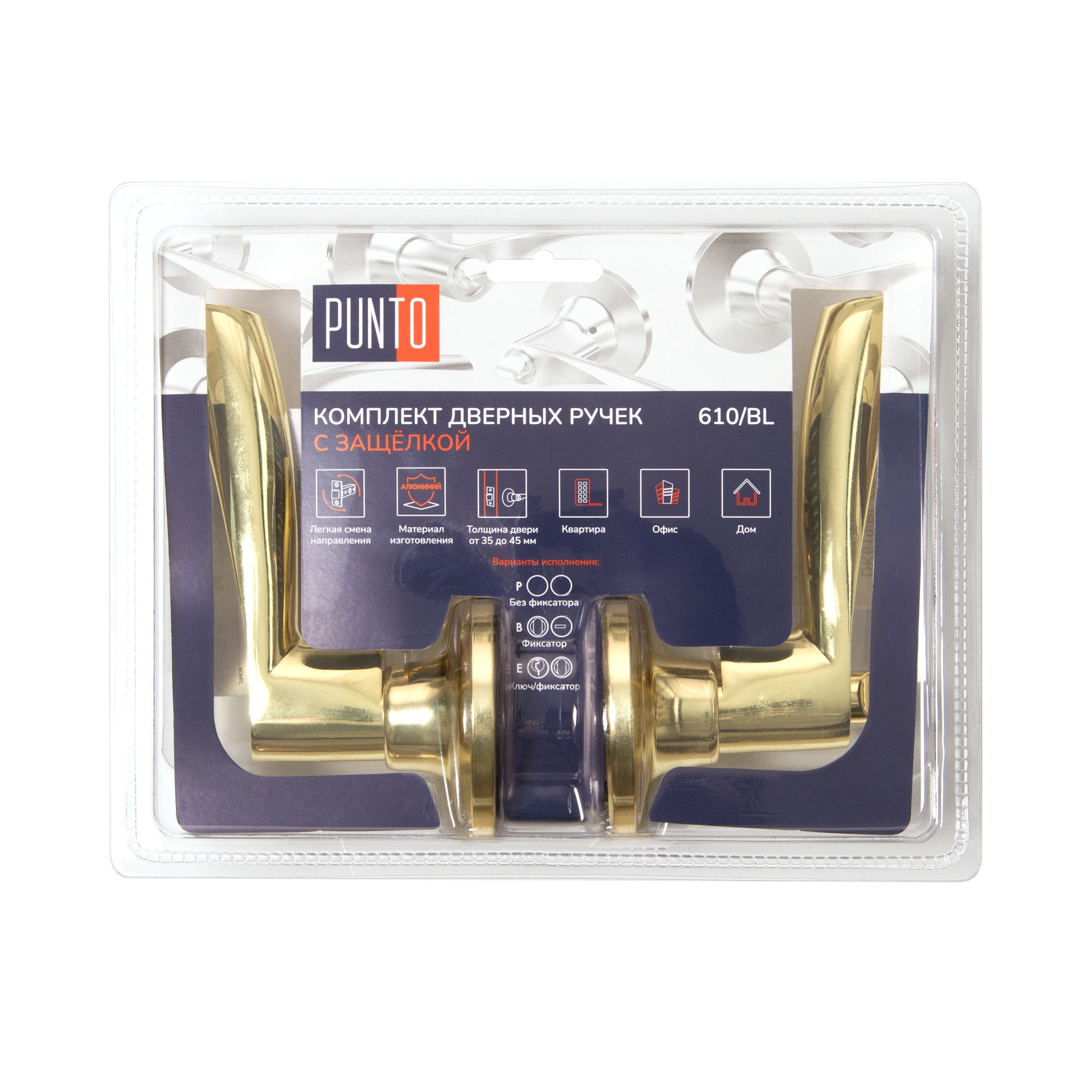 Ручка Punto (Пунто) защелка DK610/BL PB-ET (кл./фик.) золото Ручка Punto (Пунто) защелка DK610/BL PB-ET (кл./фик.) золото