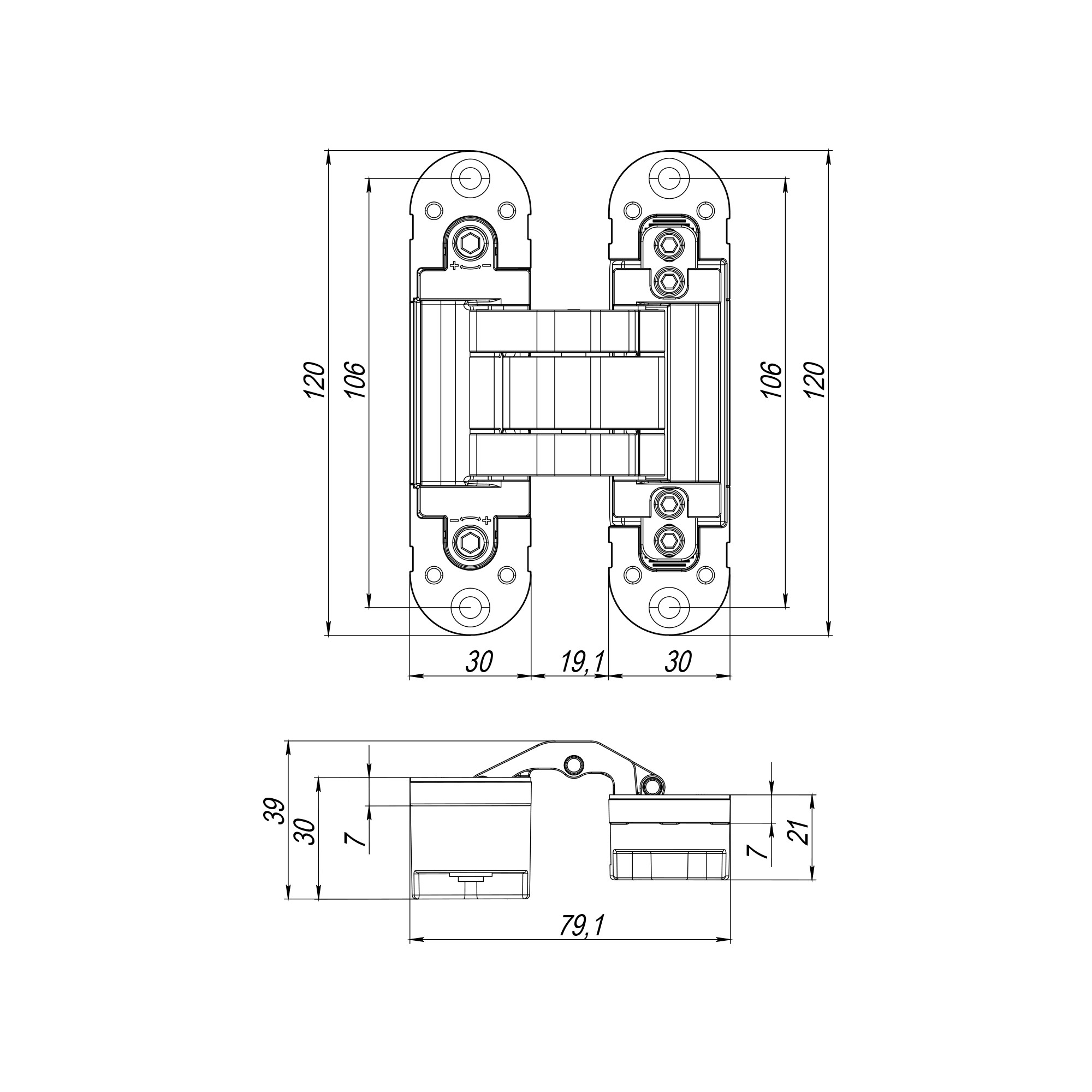 Петля Armadillo (Армадилло) скрытой установки U3D3300.TG SC мат. хром Петля Armadillo (Армадилло) скрытой установки U3D3300.TG SC мат. хром