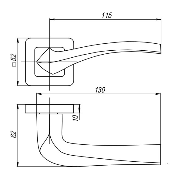 Ручка Punto (Пунто) раздельная K.QR52.VESTA (VESTA QR) GR/CP-23 графит/хром 