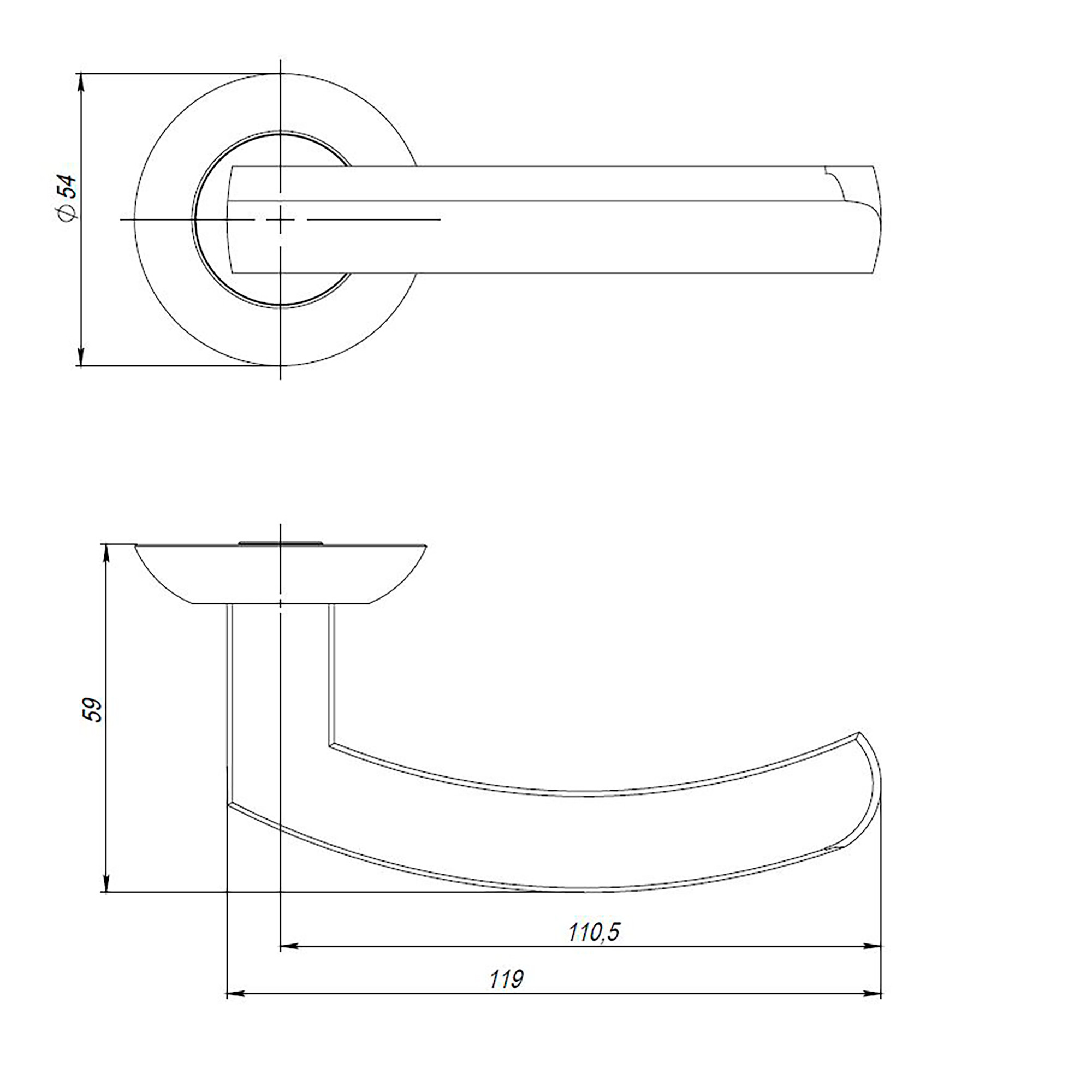 Ручка Ajax (Аякс) раздельная R.JR54.SIGMA (SIGMA JR) BL-24 черный 140мм 