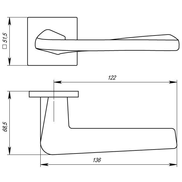 Ручка Armadillo (Армадилло) раздельная K.USS52.TORSO (TORSO USS) AB-7 бронза 