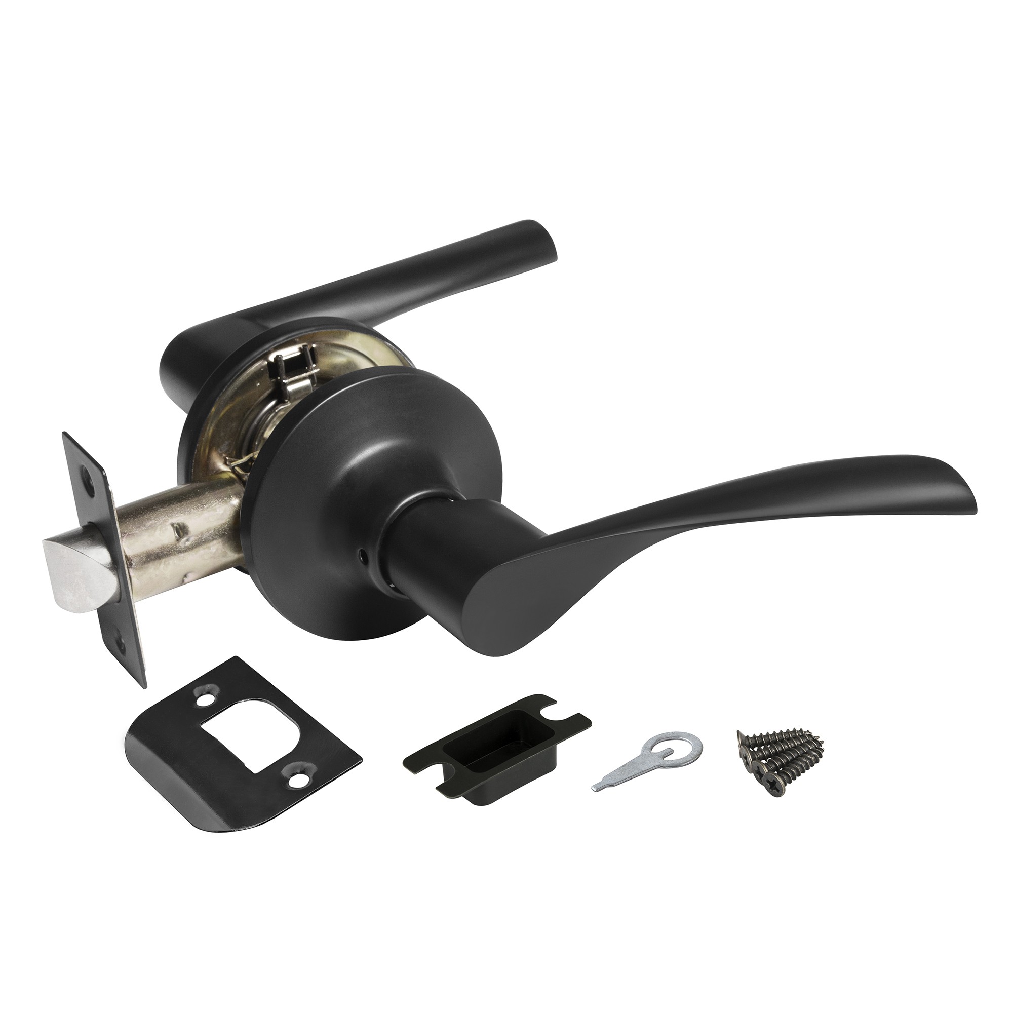 Ручка Ajax (Аякс) защелка DK610 BL-PS (6010 BL-P) (без фик.) черный 