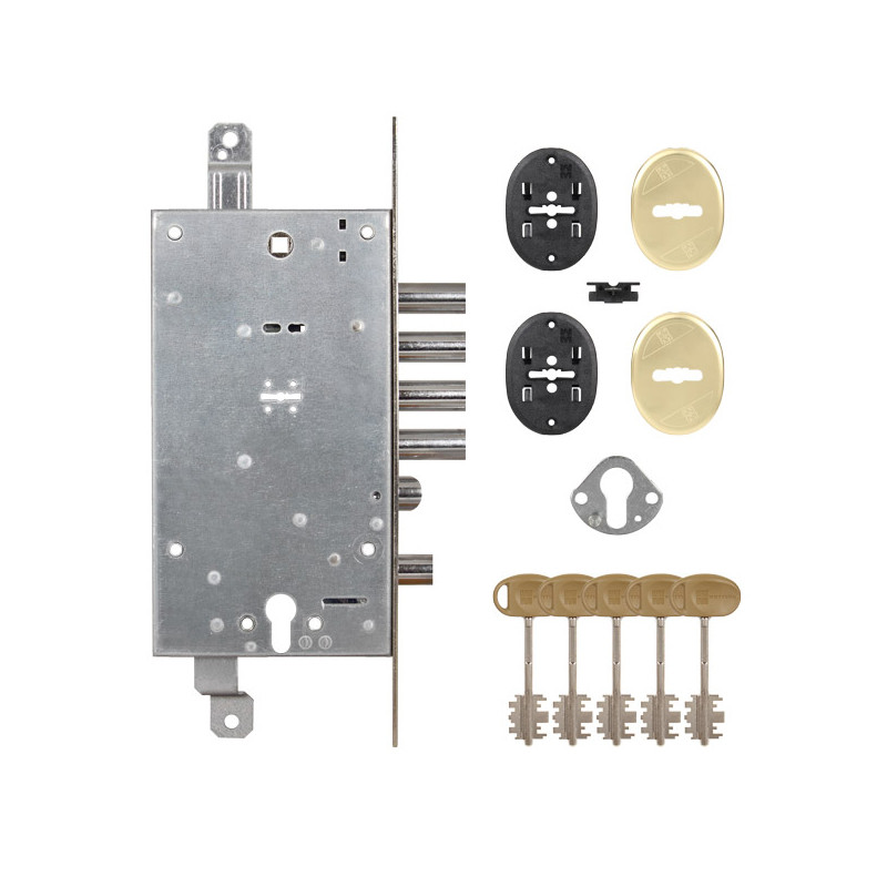 Замок Mottura (Моттура) врезной двухсистемный 54.787, (без накладок) ключ 60 мм 