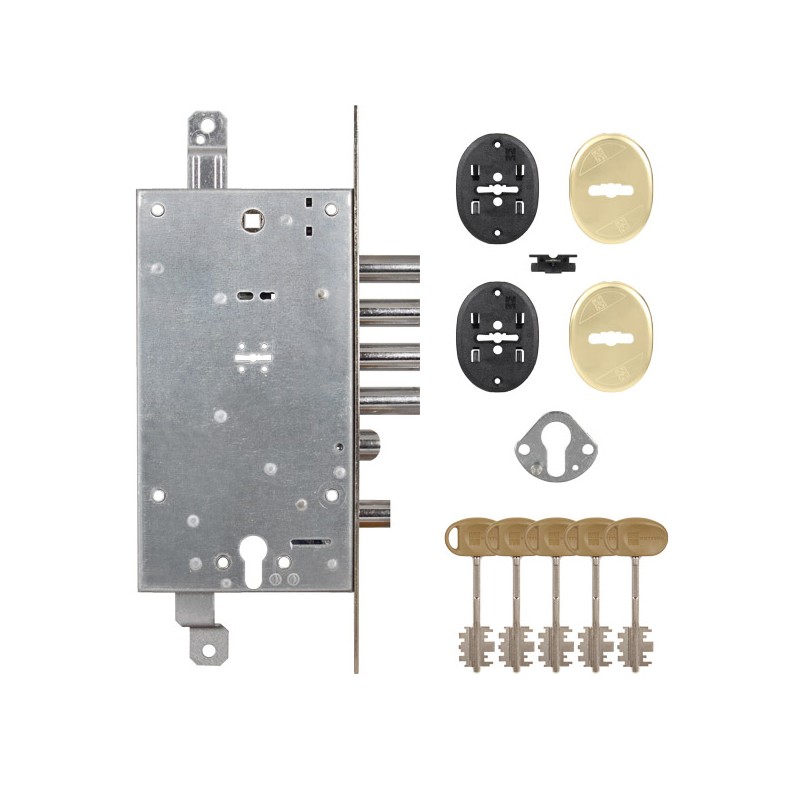 Замок Mottura (Моттура) врезной двухсистемный 54.787, (без накладок) ключ 60 мм 