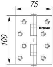 Петля Fuaro (Фуаро) универсальная IN4200U CP (2BB 100x75x2,5) хром 