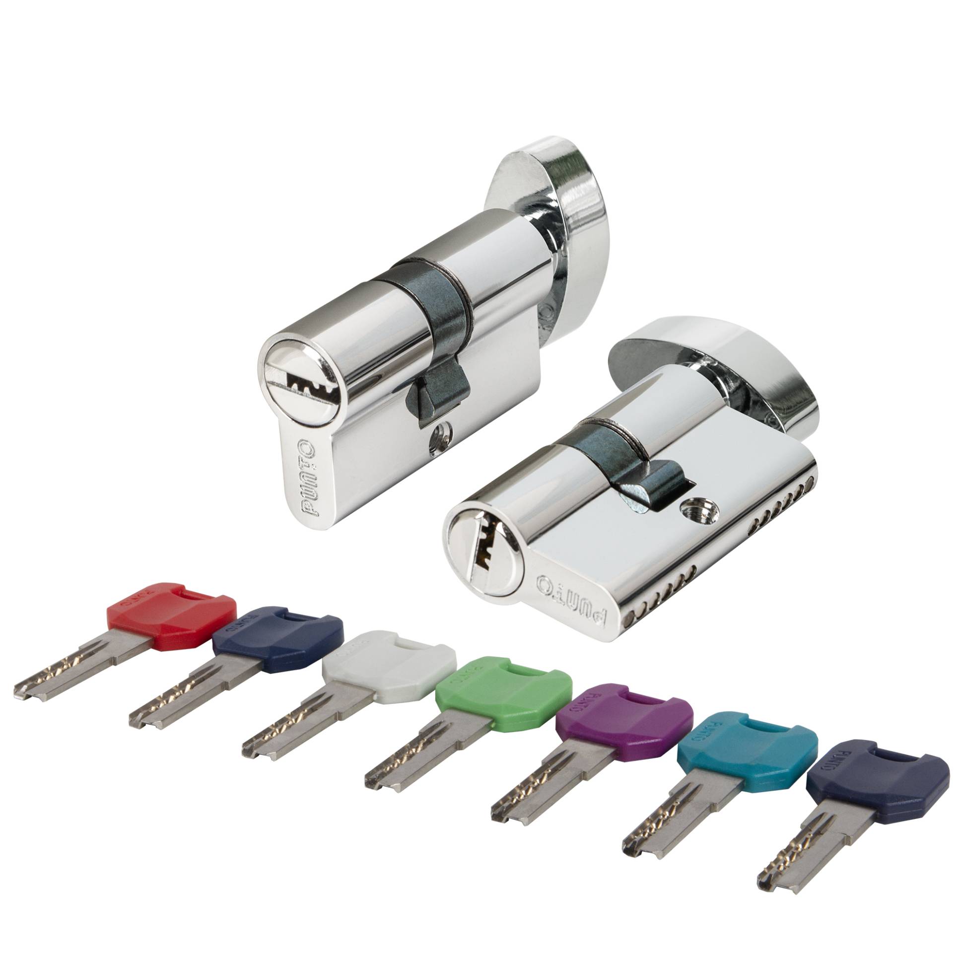 Цилиндровый Punto (Пунто) механизм MaxPro7002Knob52mm(21+10+21) CP хром 7key с вертушкой 