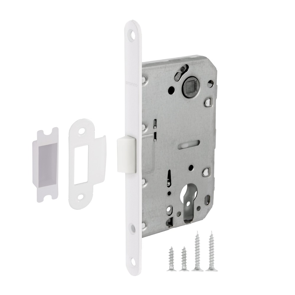 Корпус Fuaro (Фуаро) врезного замка c защёлкой PLASTP85C-50 (P85C-50) WH белый 