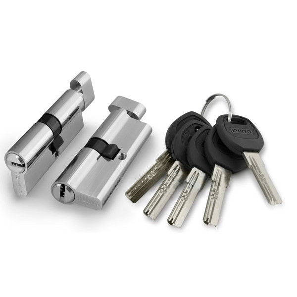 Цилиндровый Punto (Пунто) механизм (A202/80) A2002Knob80(30+10+40) с вертушкой SN никель 