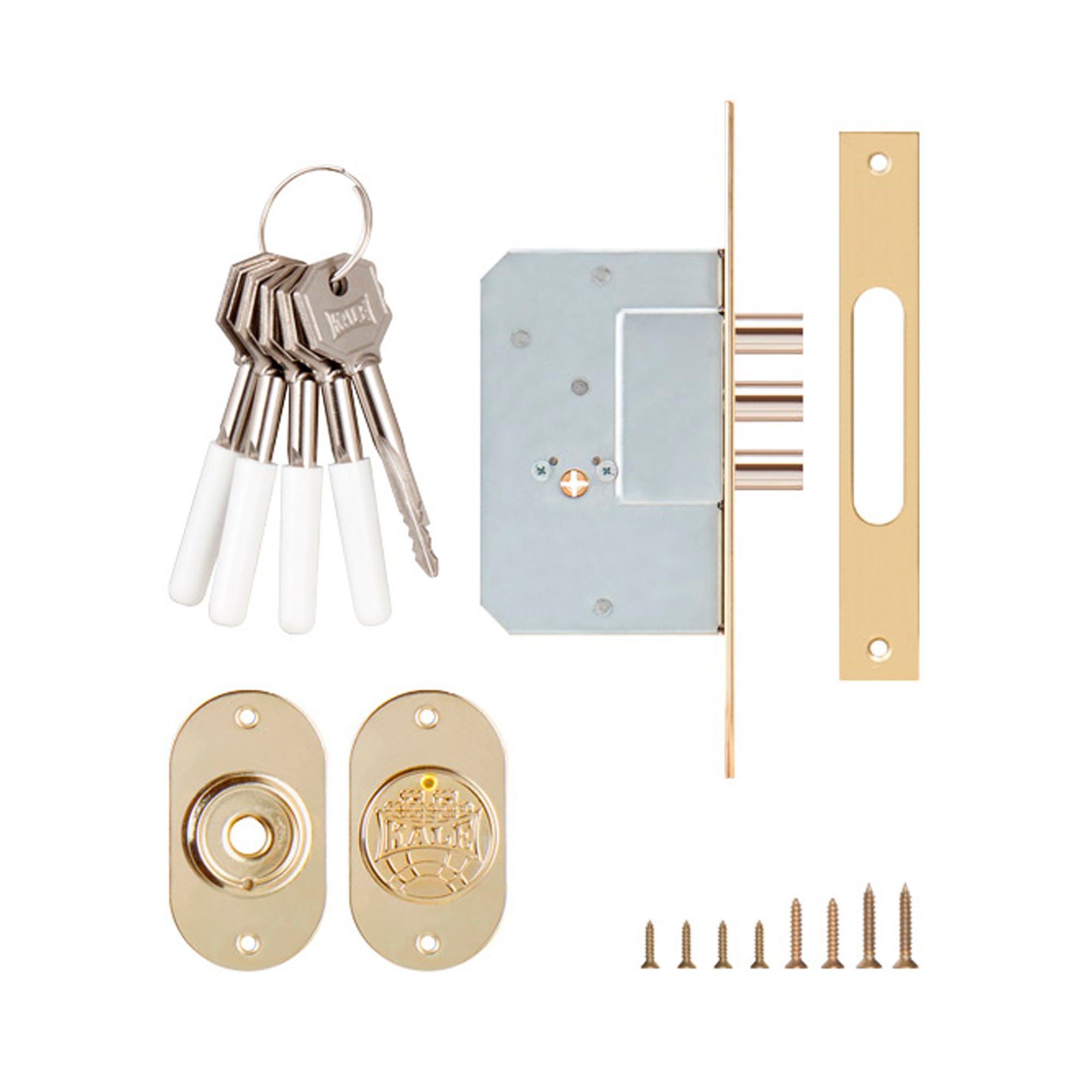 Замок Kale kilit (Кале килит) врезной крестообразный 189/3MF (45 mm) (латунь), 5 кл. 