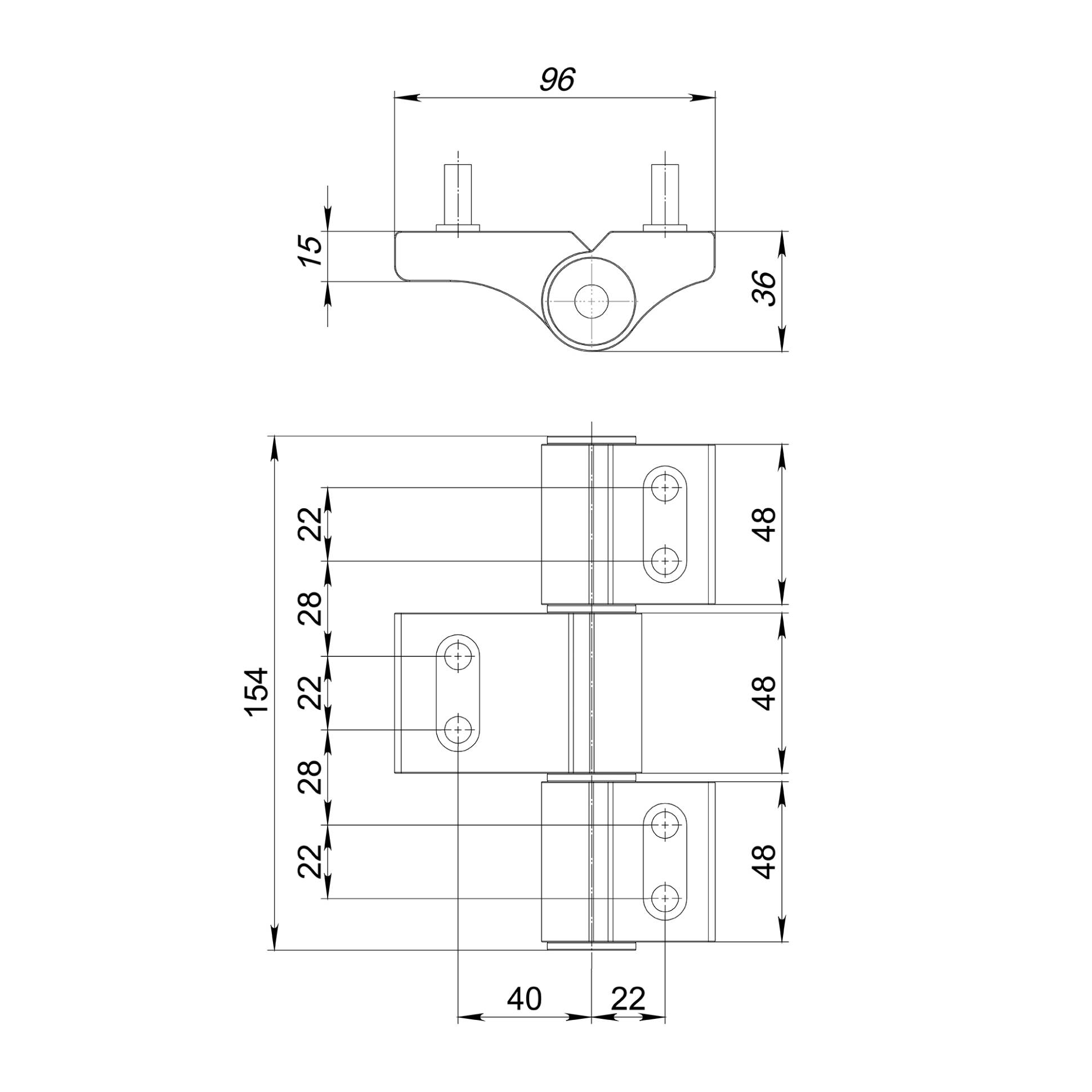 Петля Punto (Пунто) дверная IN-U3-150A-3D RAL 9016 белый АНКЕРНАЯ 