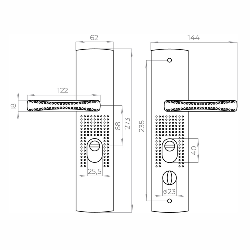 Ручка Ajax (Аякс) на планке P.UNI.CH-222 универсальная 