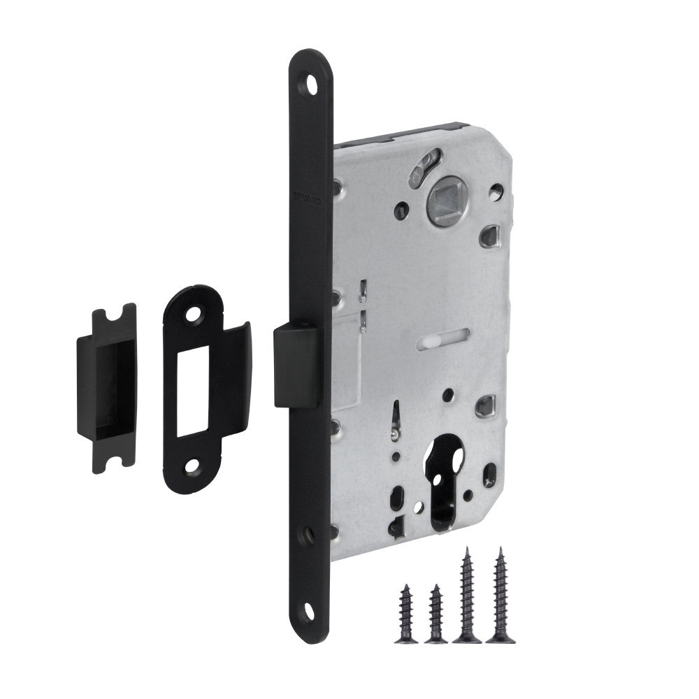 Корпус Fuaro (Фуаро) врезного замка c защёлкой PLASTP85C-50 (P85C-50) BL черный 