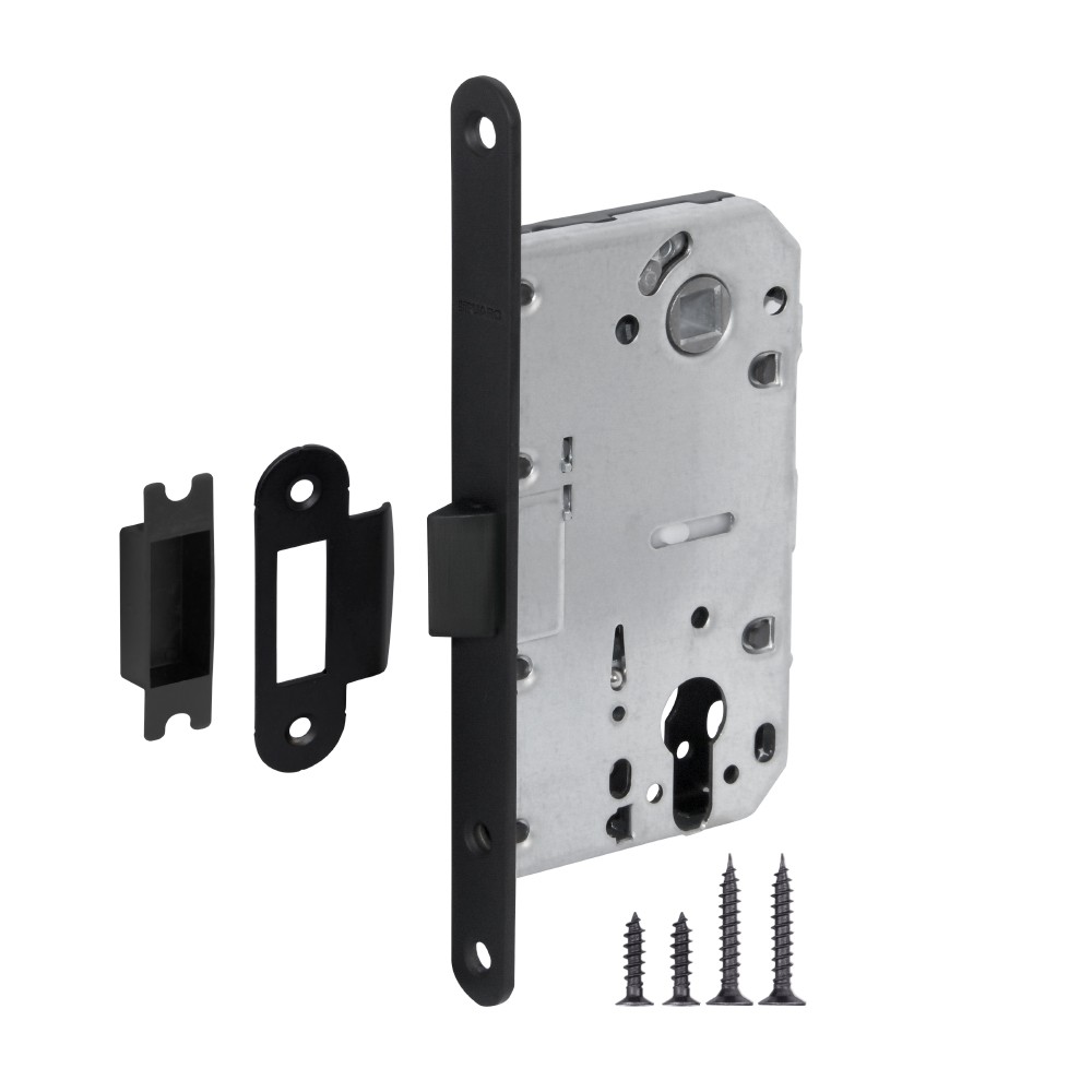 Корпус Fuaro (Фуаро) врезного замка c защёлкой PLASTP85C-50 (P85C-50) BL черный 