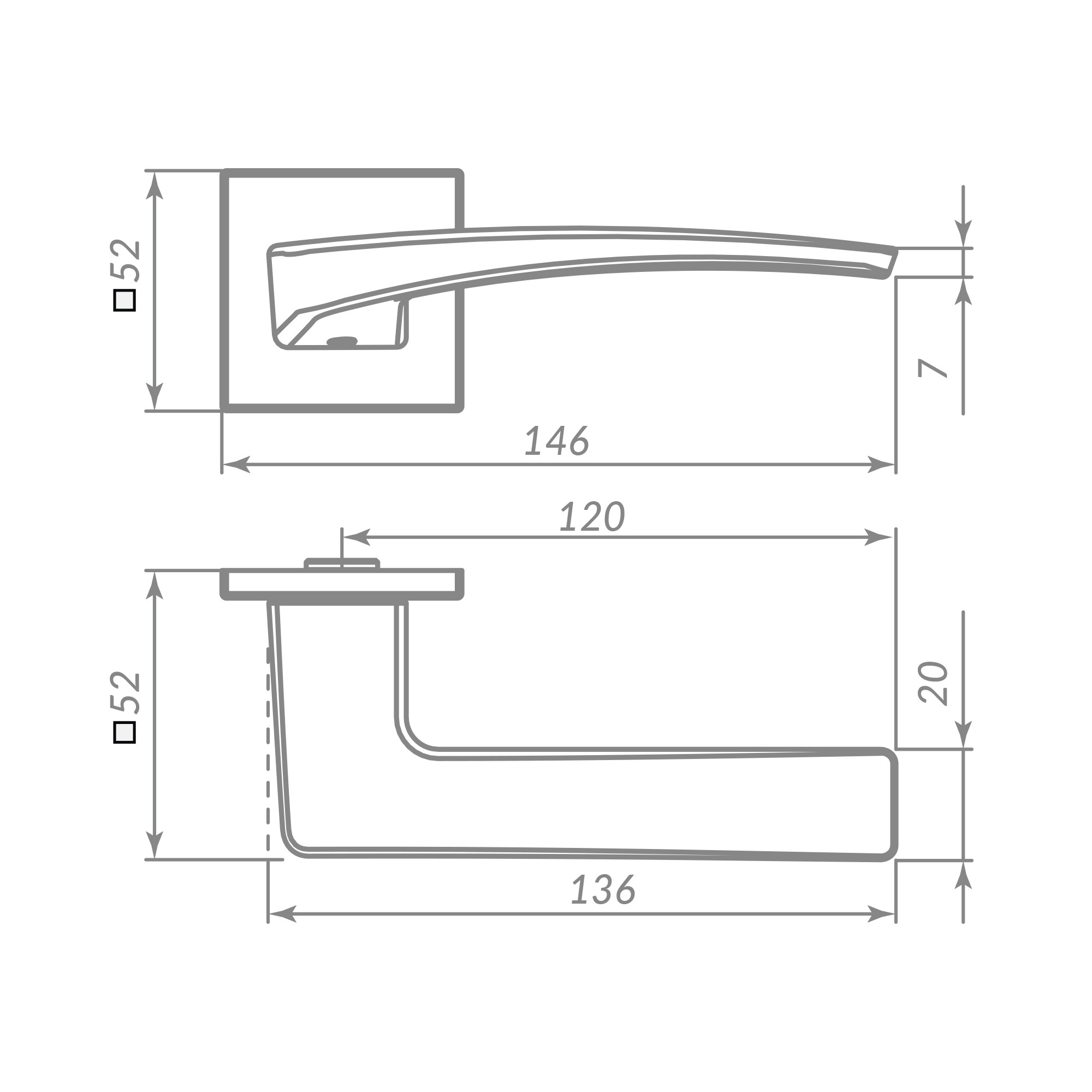 Ручка Punto (Пунто) раздельная K.ARC.Q52.LOTUS GR-23 графит Ручка Punto (Пунто) раздельная K.ARC.Q52.LOTUS GR-23 графит