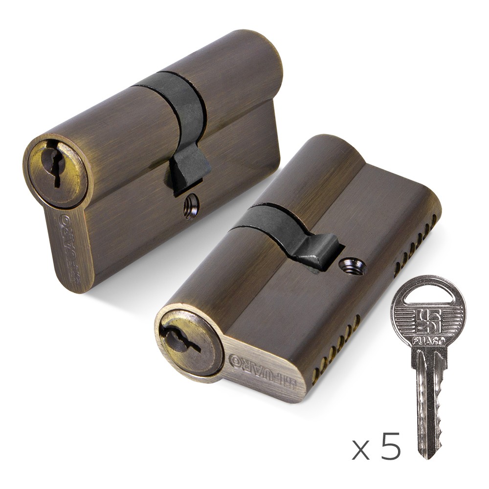 Цилиндровый Fuaro (Фуаро) механизм (100 ZA/70) 1000ZAKey70(30+10+30) AB бронза 5Key 